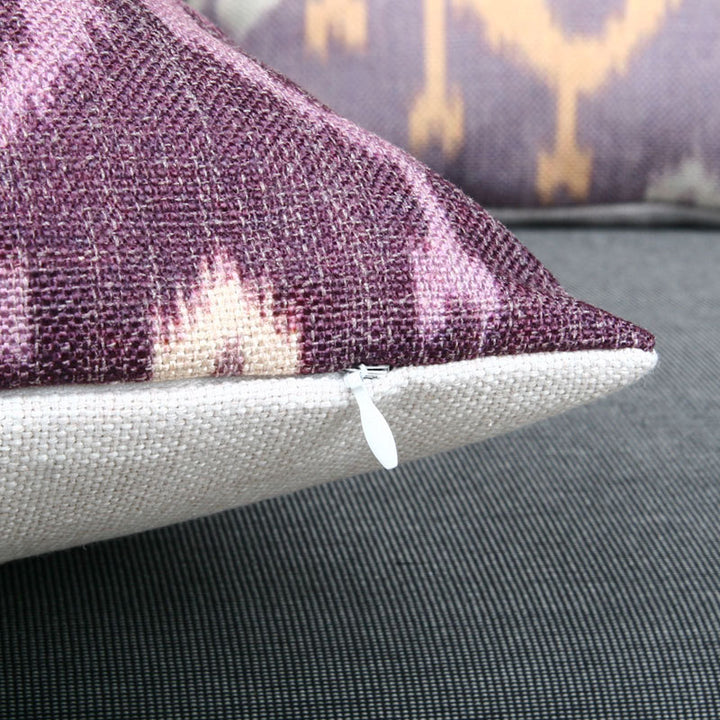 Ikat-Print Square Decorative Throw Pillow Cover with Hidden Zipper