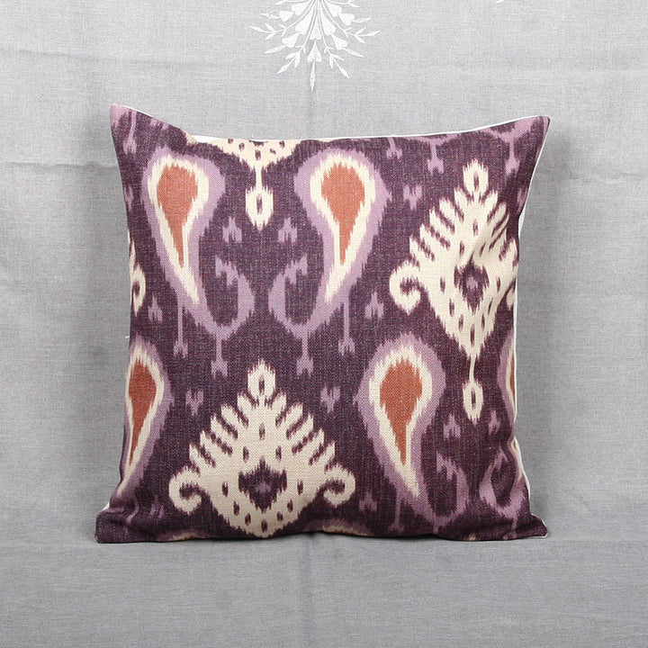 Ikat-Print Square Decorative Throw Pillow Cover with Hidden Zipper