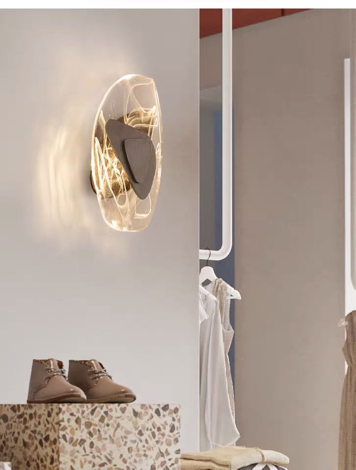 Modern Nordic Sconce Light Fixture 1 Light Glass Wall Mount Lighting Light Luxury Sconce for Bedroom | Kalsten