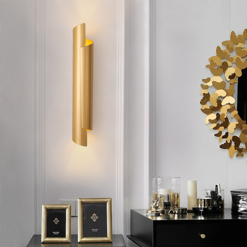 Black/White/Gold Scrolled Wall Lamp Modernist Iron 2-Light Sconce Light Fixture, 16"/21.5"/29.5" Wide | Kalsten