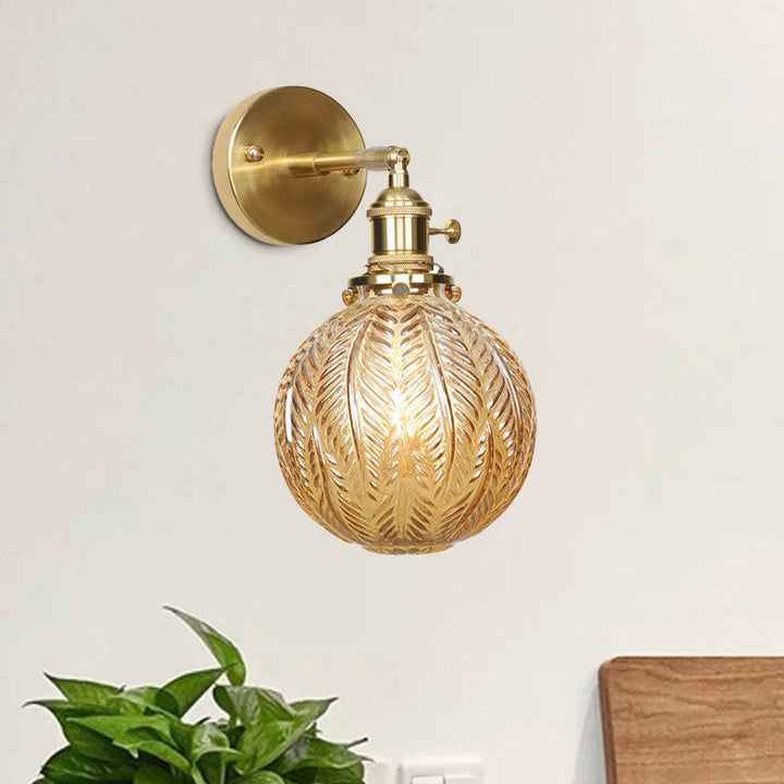 Geometric/Globe/Pentagram Wall Sconce Contemporary Prismatic Glass 1 Bulb Brass Wall Mount Light Fixture | Kalsten