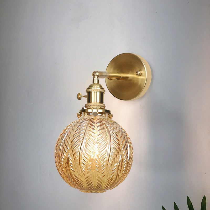 Geometric/Globe/Pentagram Wall Sconce Contemporary Prismatic Glass 1 Bulb Brass Wall Mount Light Fixture | Kalsten