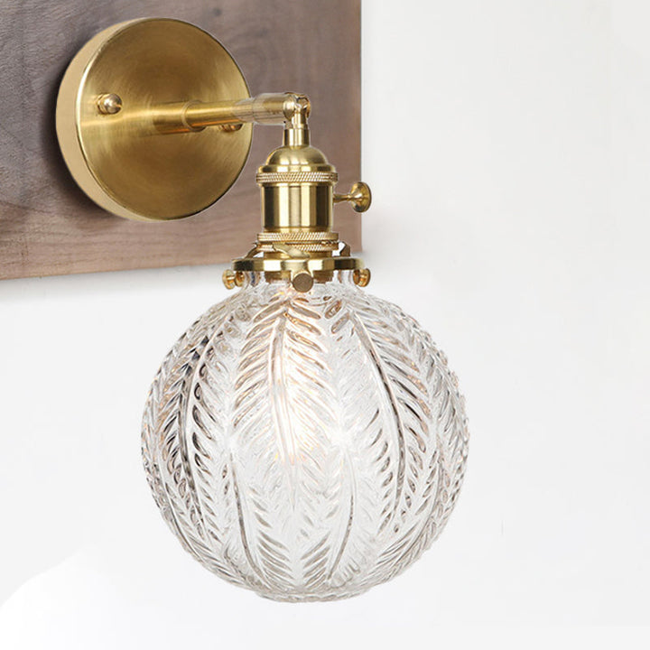 Geometric/Globe/Pentagram Wall Sconce Contemporary Prismatic Glass 1 Bulb Brass Wall Mount Light Fixture | Kalsten