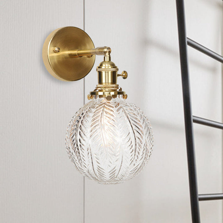 Geometric/Globe/Pentagram Wall Sconce Contemporary Prismatic Glass 1 Bulb Brass Wall Mount Light Fixture | Kalsten