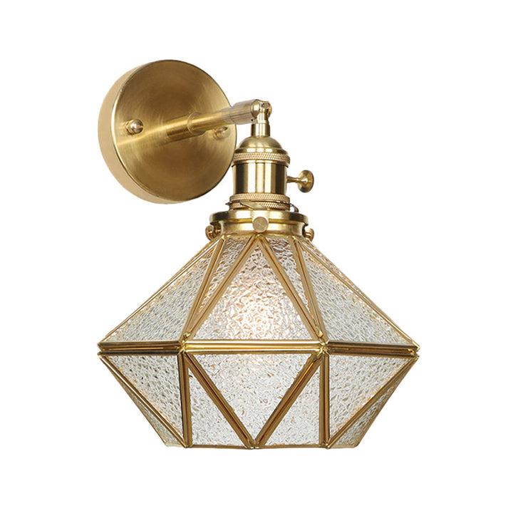 Geometric/Globe/Pentagram Wall Sconce Contemporary Prismatic Glass 1 Bulb Brass Wall Mount Light Fixture | Kalsten