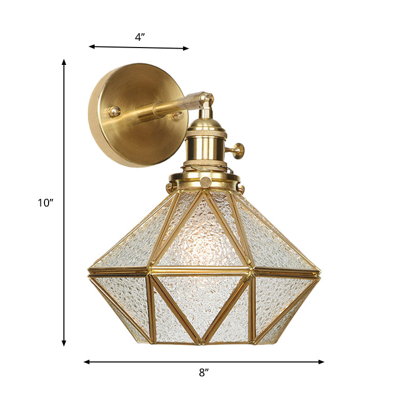 Geometric/Globe/Pentagram Wall Sconce Contemporary Prismatic Glass 1 Bulb Brass Wall Mount Light Fixture | Kalsten