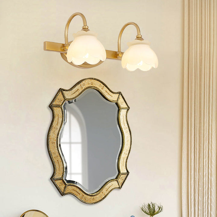 Blossom Bathroom Vanity Mirror Light Traditional Metal LED 2/3/4 Heads Brass Wall Mounted Lamp | Kalsten