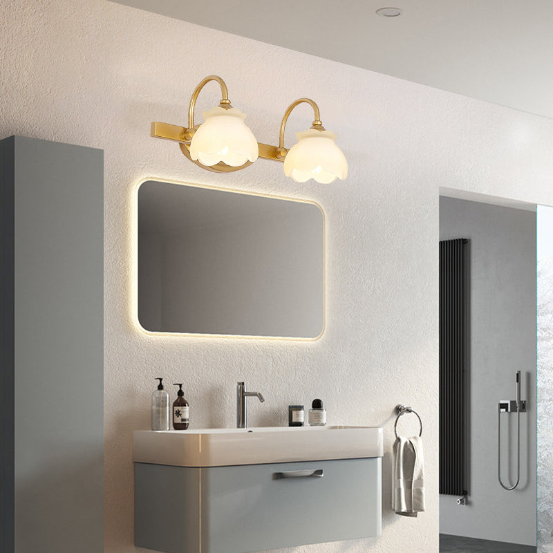 Blossom Bathroom Vanity Mirror Light Traditional Metal LED 2/3/4 Heads Brass Wall Mounted Lamp | Kalsten