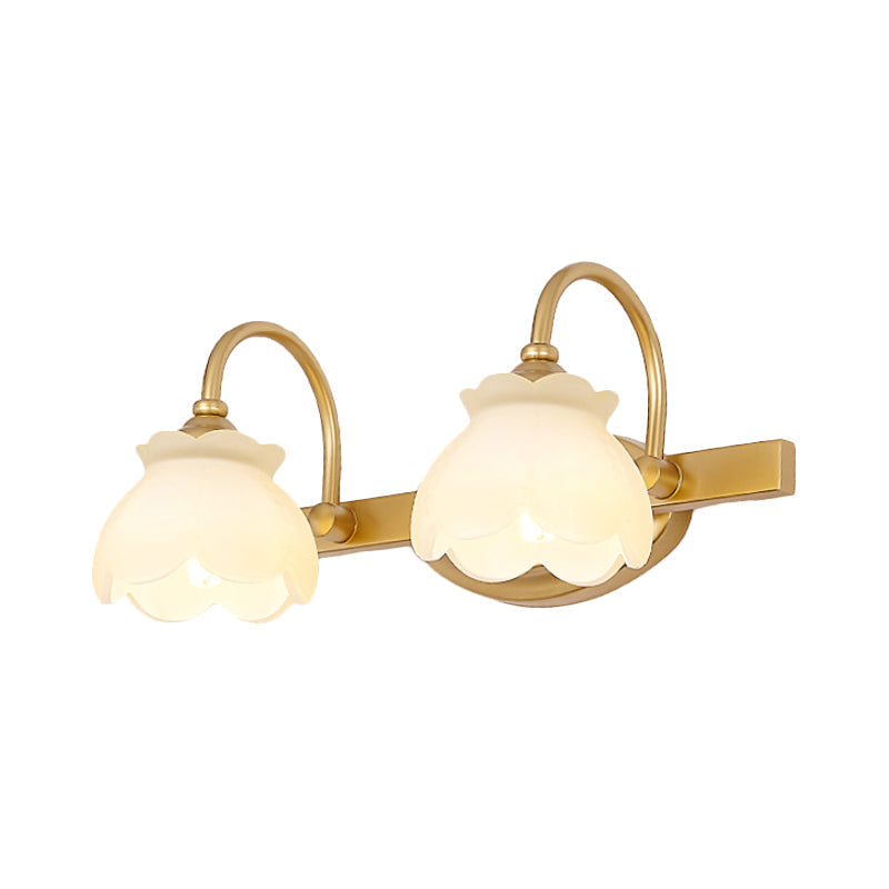 Blossom Bathroom Vanity Mirror Light Traditional Metal LED 2/3/4 Heads Brass Wall Mounted Lamp | Kalsten