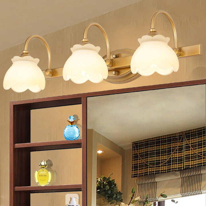Blossom Bathroom Vanity Mirror Light Traditional Metal LED 2/3/4 Heads Brass Wall Mounted Lamp | Kalsten
