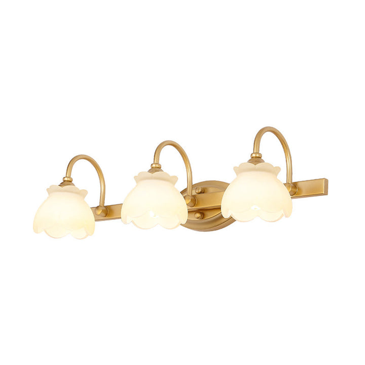 Blossom Bathroom Vanity Mirror Light Traditional Metal LED 2/3/4 Heads Brass Wall Mounted Lamp | Kalsten