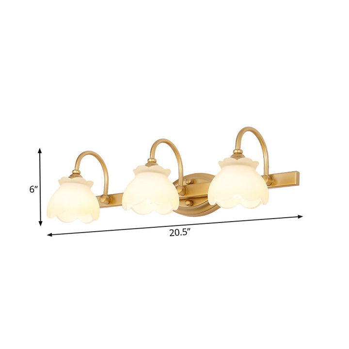 Blossom Bathroom Vanity Mirror Light Traditional Metal LED 2/3/4 Heads Brass Wall Mounted Lamp | Kalsten