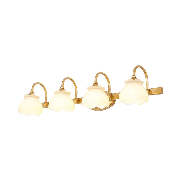 Blossom Bathroom Vanity Mirror Light Traditional Metal LED 2/3/4 Heads Brass Wall Mounted Lamp | Kalsten