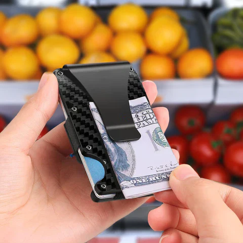 Kalsten | RFID Blocking Men's Carbon Fiber Metal Wallet