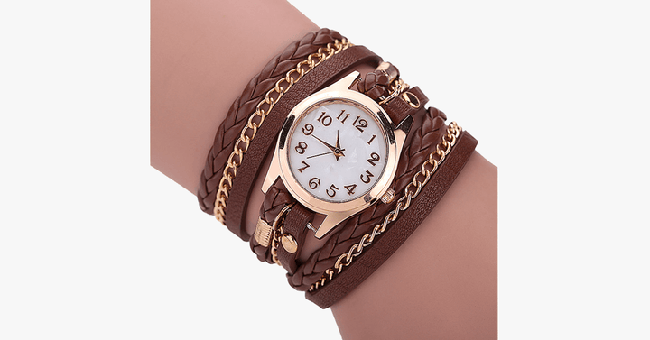 Kalsten | Gold Dial Quartz Watch with Funky Wraps – Designed to accentuate your casual look