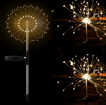 New Ground Plug Solar Fireworks Light LED Light String Copper Wire Outdoor Garden Decoration Star Lights Christmas Lights | Kalsten