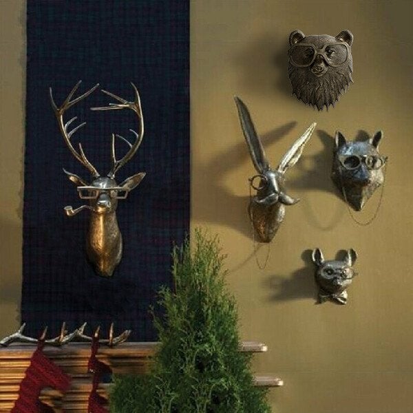 ArtBeest Animal Head Wall Decoration – Hand-Painted Playful Figures Made of Resin | Kalsten