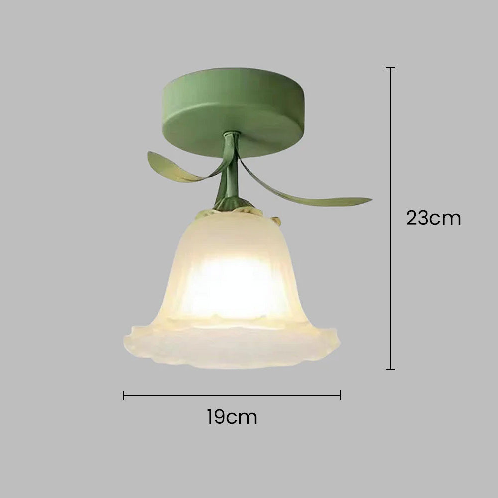 Floral Glass Shade Ceiling Lamp Kalsten