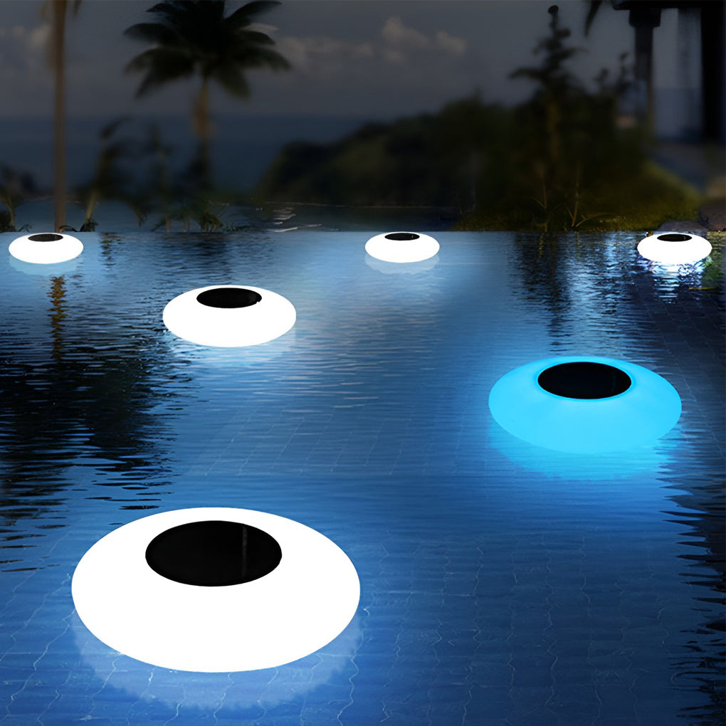 Round Colorful RGB LED Waterproof Solar Modern Outdoor Lights Pool Lights | Kalsten