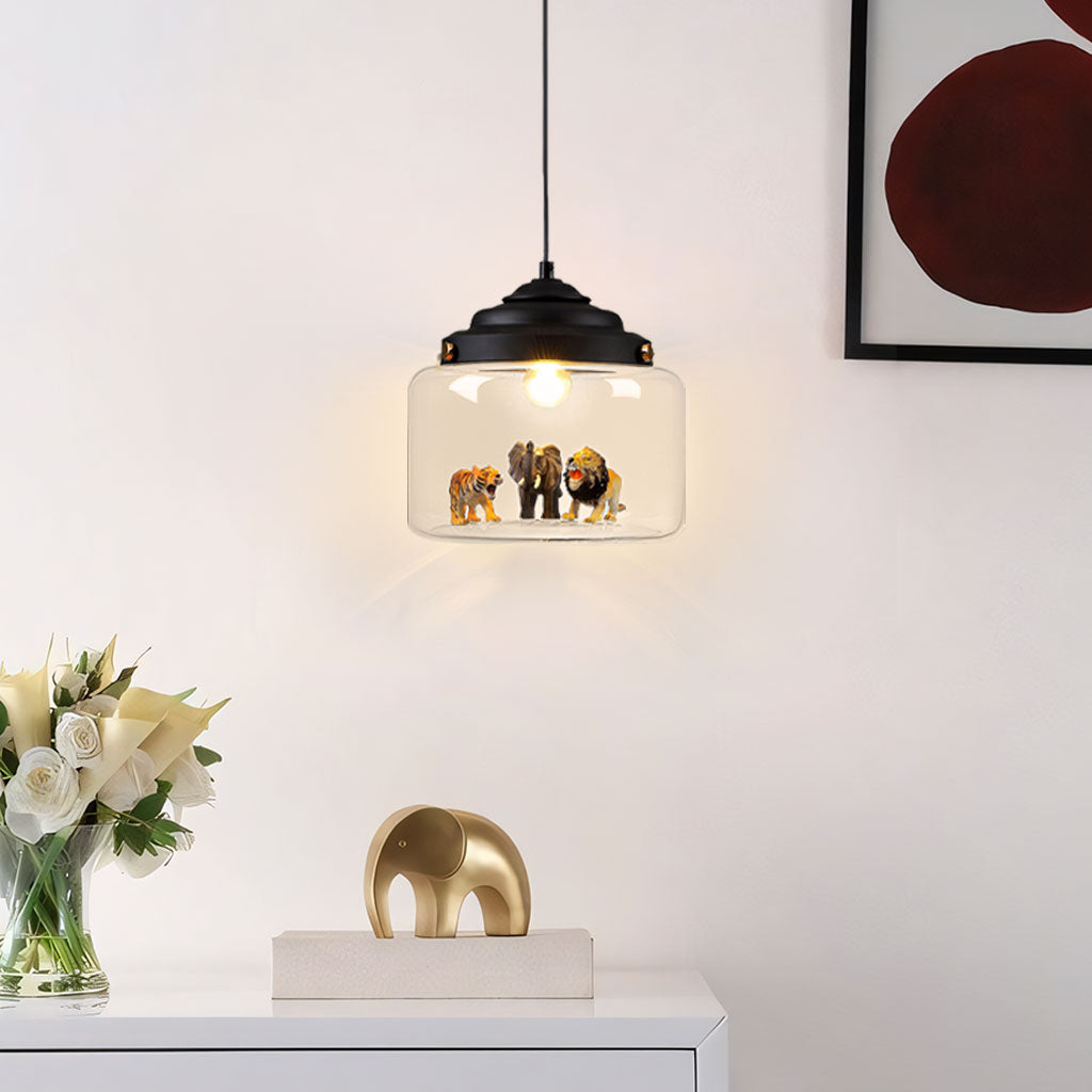 Pendant Light Glass 8.7 in Children’s Room Decorative Ceiling Lamp Whimsical Animal Theme Playful Lighting | Kalsten