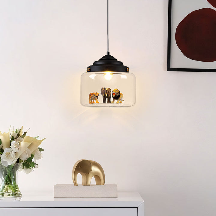 Pendant Light Glass 8.7 in Children’s Room Decorative Ceiling Lamp Whimsical Animal Theme Playful Lighting | Kalsten