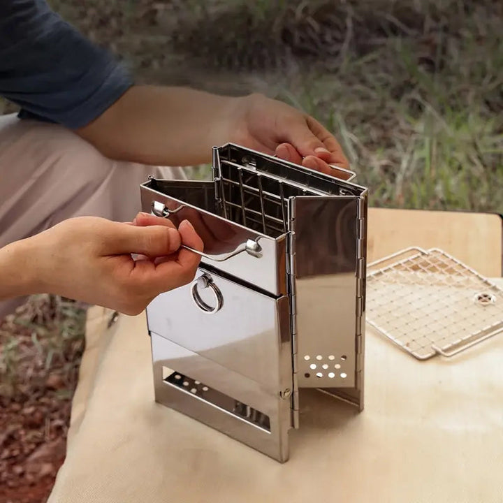 Mini Wood Stove – Stainless Steel Camping Grill