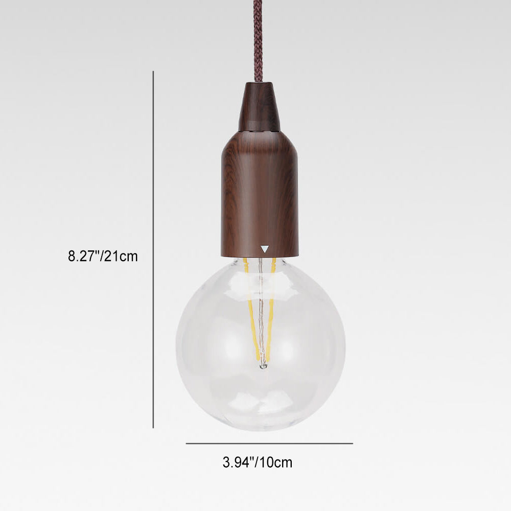 Retro Portable Waterproof Wood Round Cone Battery USB 1-Light Camping Outdoor Light | Kalsten
