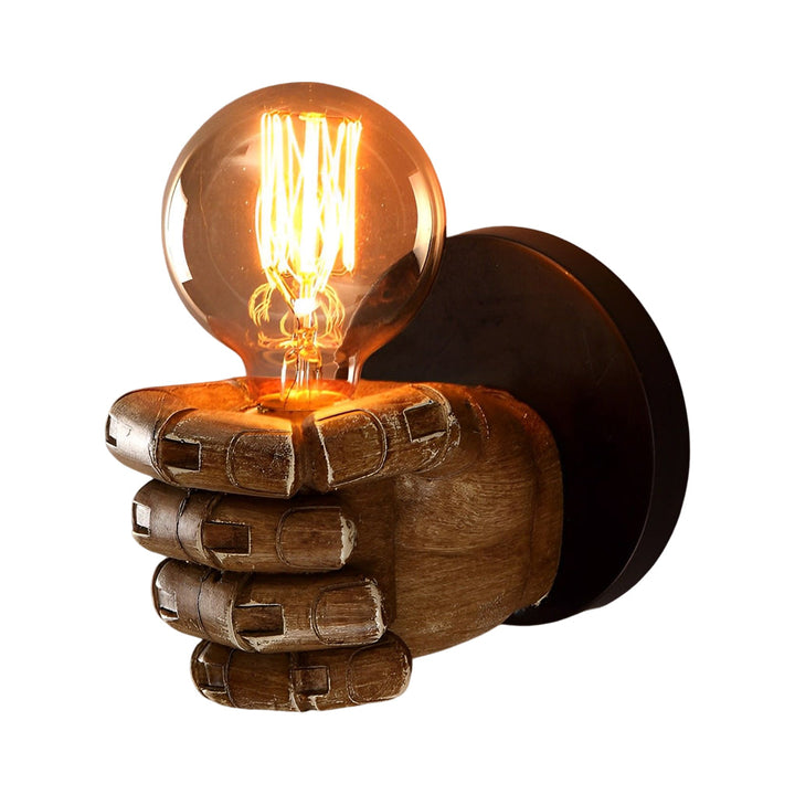 Resin Hand Fist Shaped Retro Industrial Style Wall Lamp Wall Sconce Lighting | Kalsten