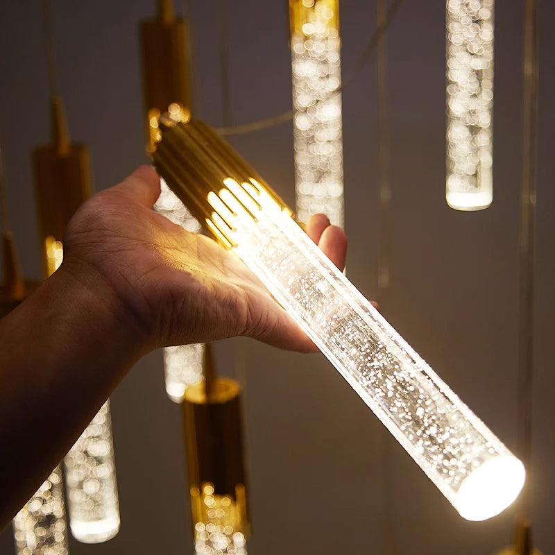 Kalsten | Glass Pendant Lamp in Cylinder Shape - Lustreau