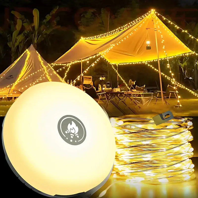 Rechargeable Camping Light with String Lights