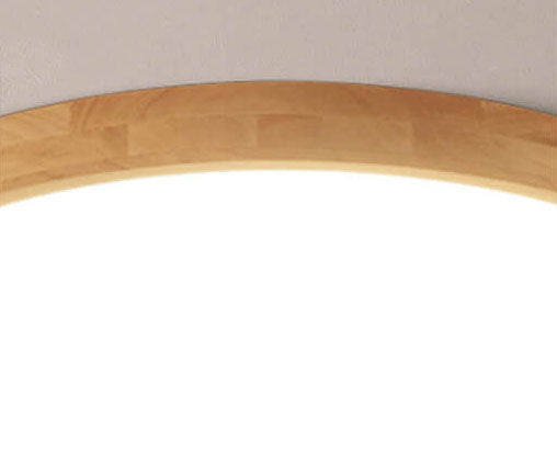 Flush Mount Ceiling Light Wood 23.6 in 48W Beige Living Room Bedroom Adjustable LED Modern Lighting | Kalsten