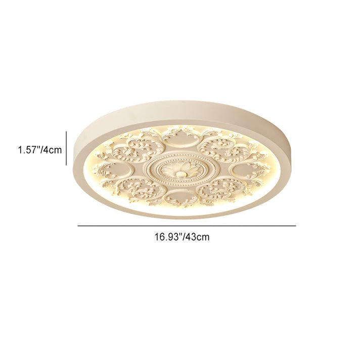 Flush Mount Ceiling Light Iron Acrylic 12.99 in White Living Room Bedroom Minimalist Built-in LED Dimmable Lighting | Kalsten