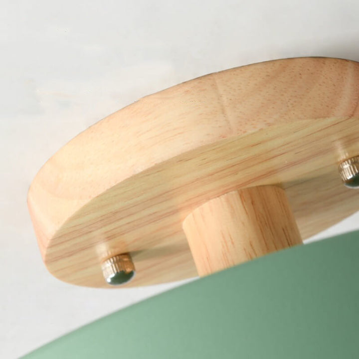 Ceiling Light Wood Acrylic 11.8 in LED Semi Flush Bedroom Hallway Modern Low Profile Fixture | Kalsten