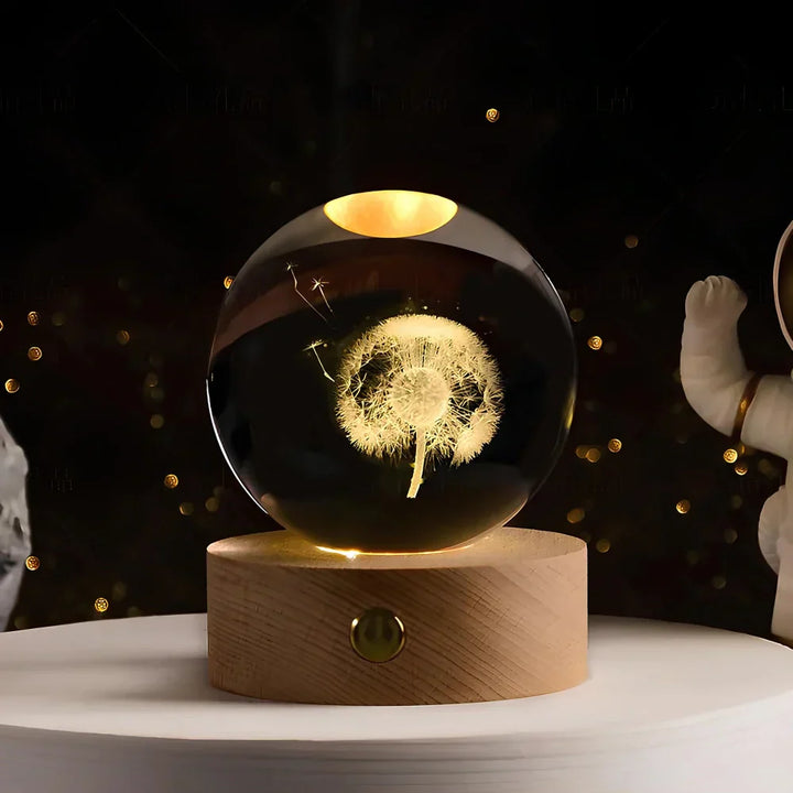 3D Crystal Ball LED Night Light