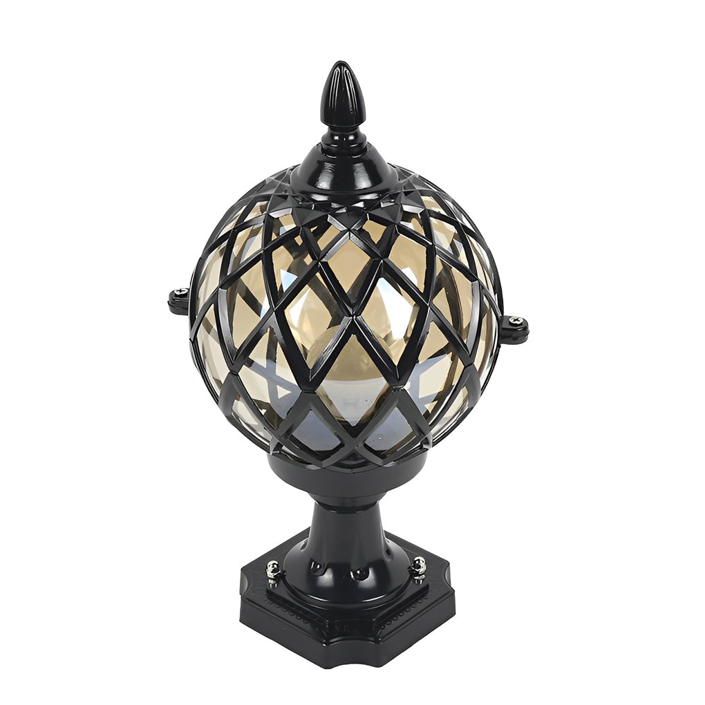 Glass Aluminum Round Ball Waterproof LED Outdoor Fence Post Lights | Kalsten