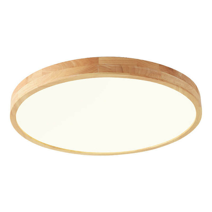Flush Mount Ceiling Light Wood 23.6 in 48W Beige Living Room Bedroom Adjustable LED Modern Lighting | Kalsten