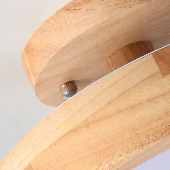 Ceiling Light Wood Acrylic 11.8 in LED Semi Flush Bedroom Hallway Modern Low Profile Fixture | Kalsten