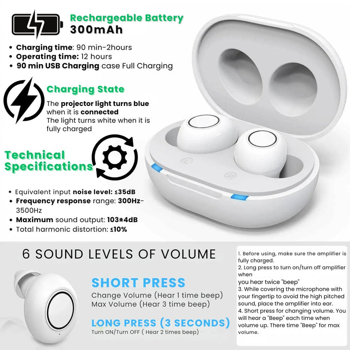 Kalsten | Bluetooth Hearing Aids – Rechargeable In-Ear Digital Hearing Aid with App Control | Discreet, Lightweight & Budget-Friendly for Adults & Seniors