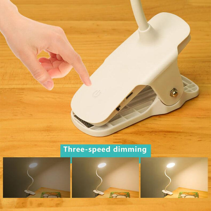 Simple LED Clip Desk Lamp Rechargeable Eye Protection Night Light | Kalsten