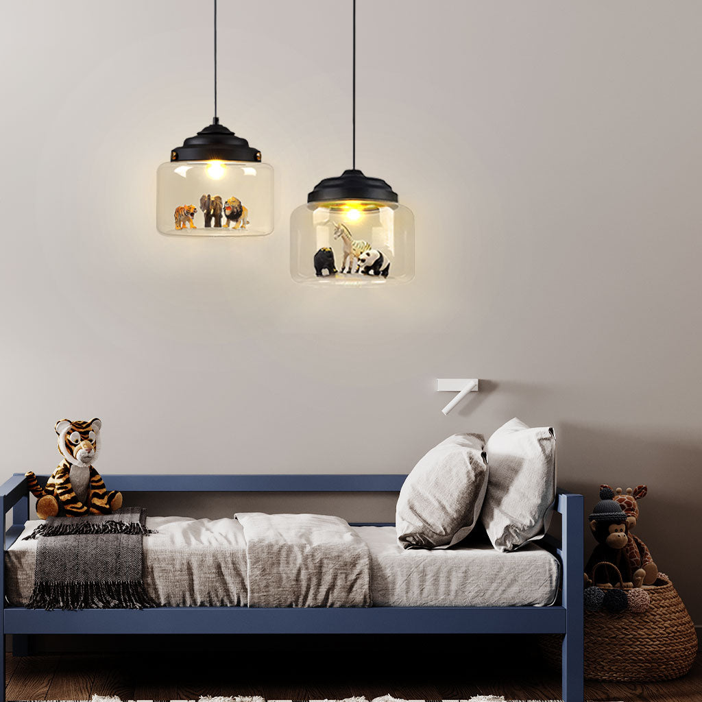 Pendant Light Glass 8.7 in Children’s Room Decorative Ceiling Lamp Whimsical Animal Theme Playful Lighting | Kalsten