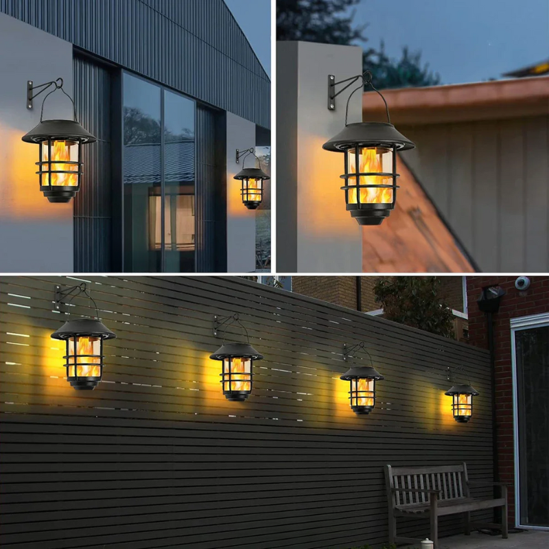 Flamma Glow - Enchanting Solar Wall Lamp Set | Kalsten