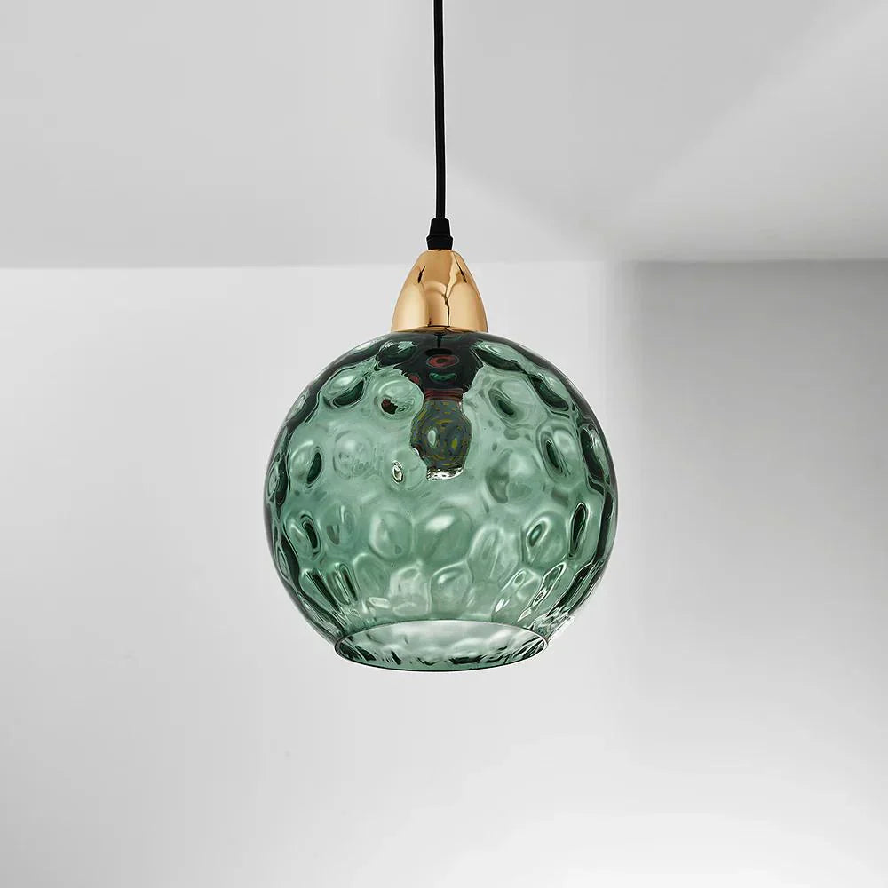 Pendant Light Ripple Glass 7.9 in Sphere Adjustable Dining Room Kitchen Hanging Ceiling Lamp Modern Nordic Minimalist Fixture | Kalsten