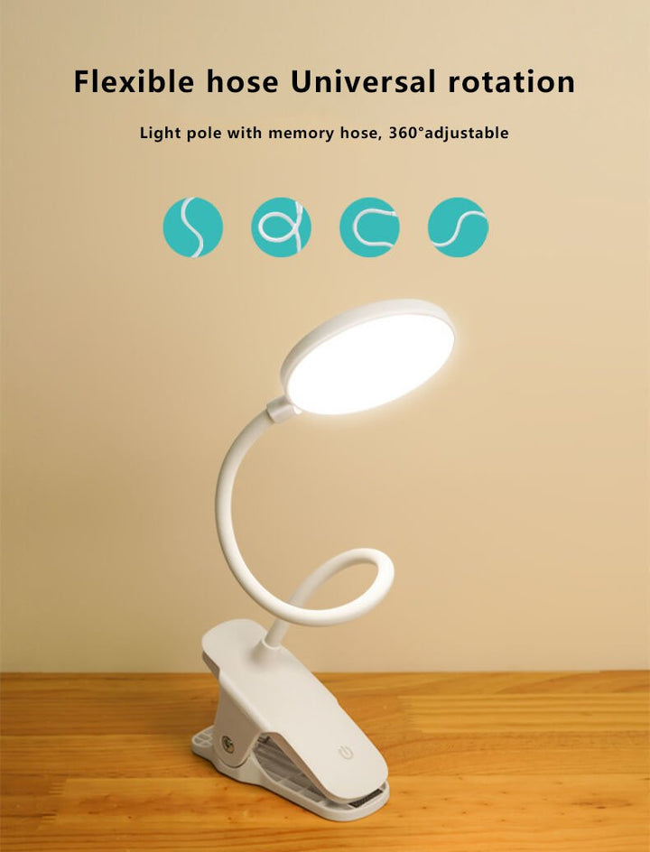 Simple LED Clip Desk Lamp Rechargeable Eye Protection Night Light | Kalsten