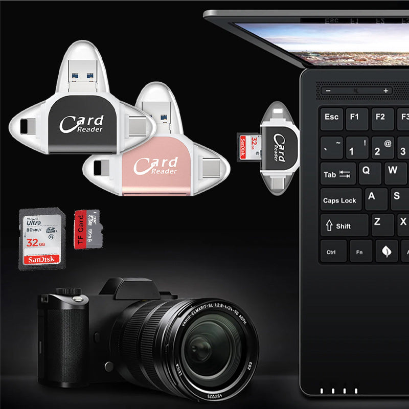 4-in-1 universal multiport SD TF card reader | Kalsten