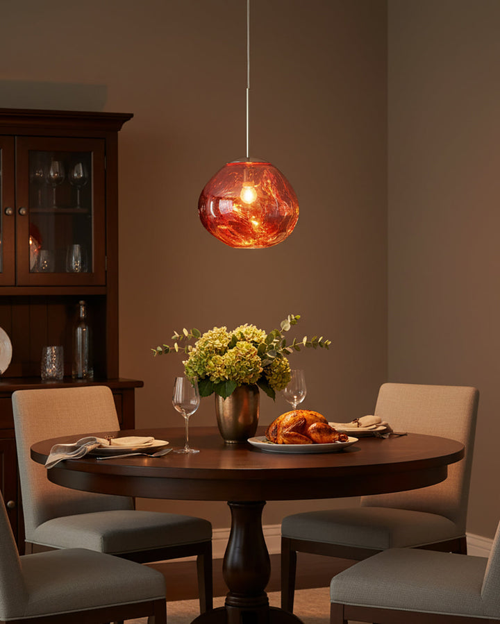 Pendant Lamp Metal 11 in Adjustable Ceiling Light Silver Gold Rose Gold Smoky Gray | Kalsten