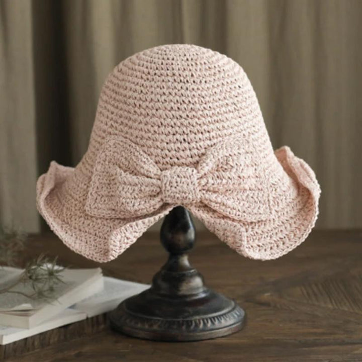 Kalsten | Retro Folding Straw Hat with Bow