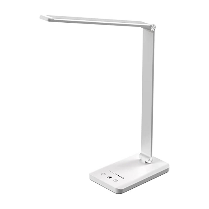 LED desk lamp with USB charging port, dimmable eye-friendly reading lamp for home, with 5 brightness levels & 3 light modes, touch control, auto timer (Black) | Kalsten