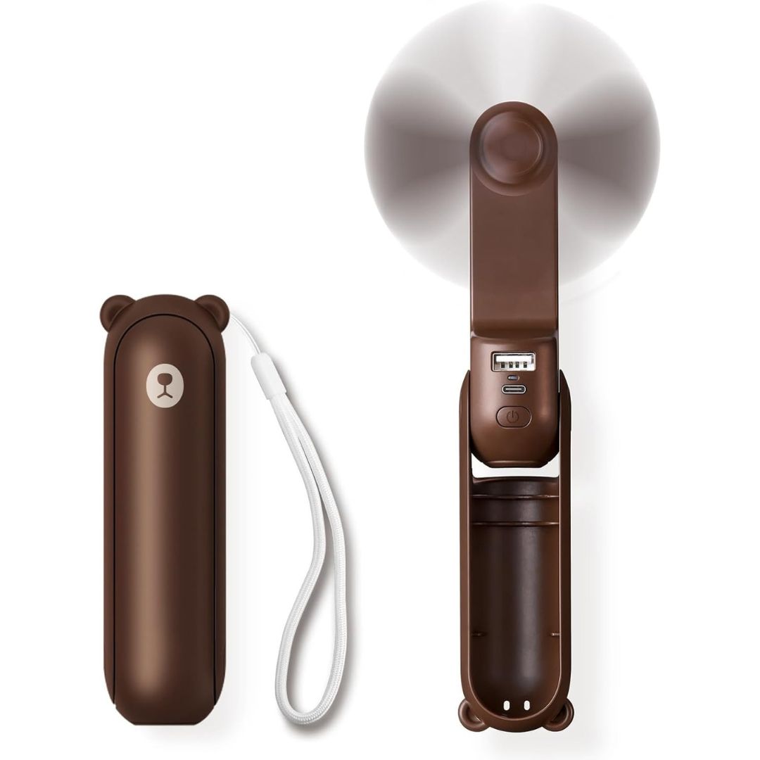 3 In 1 Handheld Mini Fan | USB Rechargeable, Foldable Design & Ideal for Travel, Camping, and Outdoor Activities | Kalsten