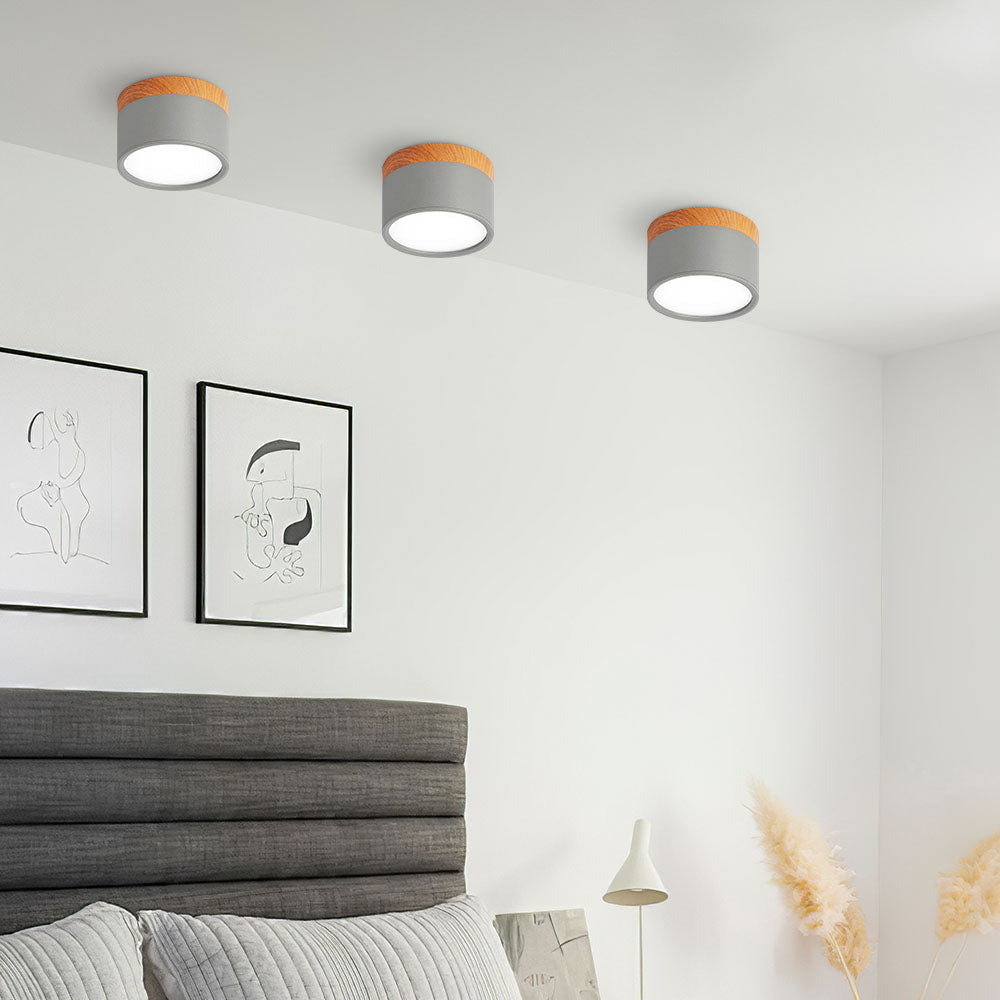 Pink Wood Flush Mount Ceiling Lamp Kalsten