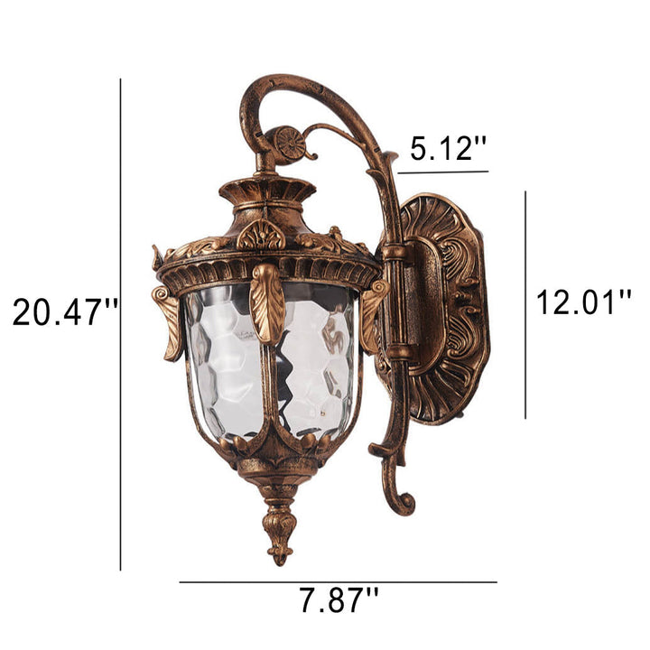 European Deluxe Lantern Outdoor Waterproof 1-Light Wall Sconce Lamp | Kalsten